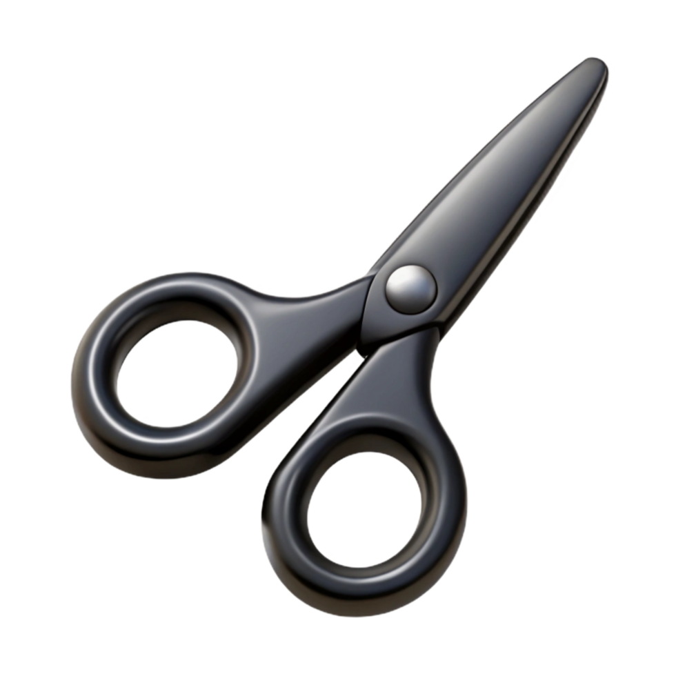 elegant minimalist Black Manicure Scissors Isolated on Transparent detailed png
