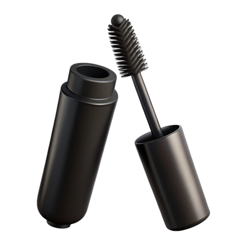 vibrant artistic Black Mascara Wand and Tube Isolated genuine png