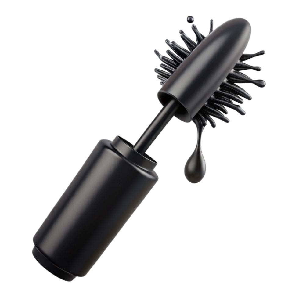 extraordinary artistic Black Mascara Wand with Brush Detail Cutout high resolution png