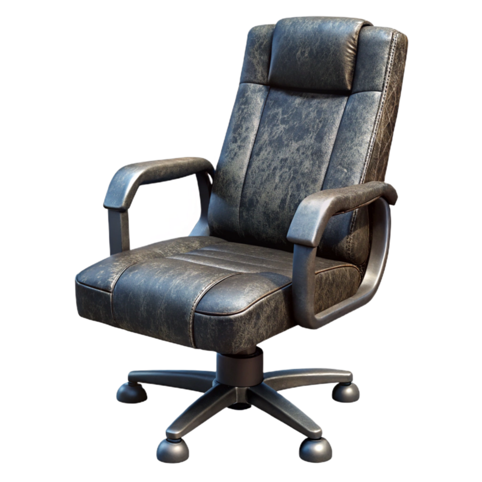 beautiful abstract Black Office Chair with Wheels Side View Cutout authentic png