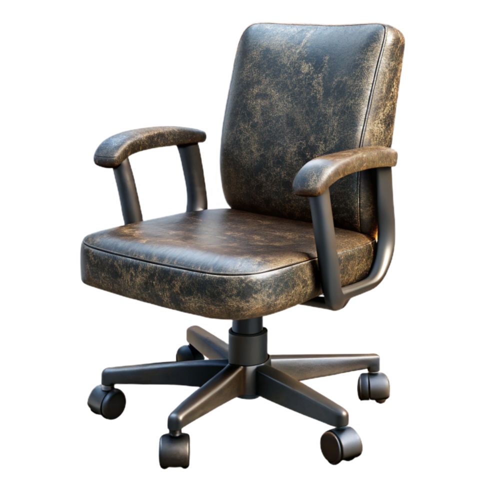 wonderful rustic Black Office Chair with Wheels Side View Cutout high quality png