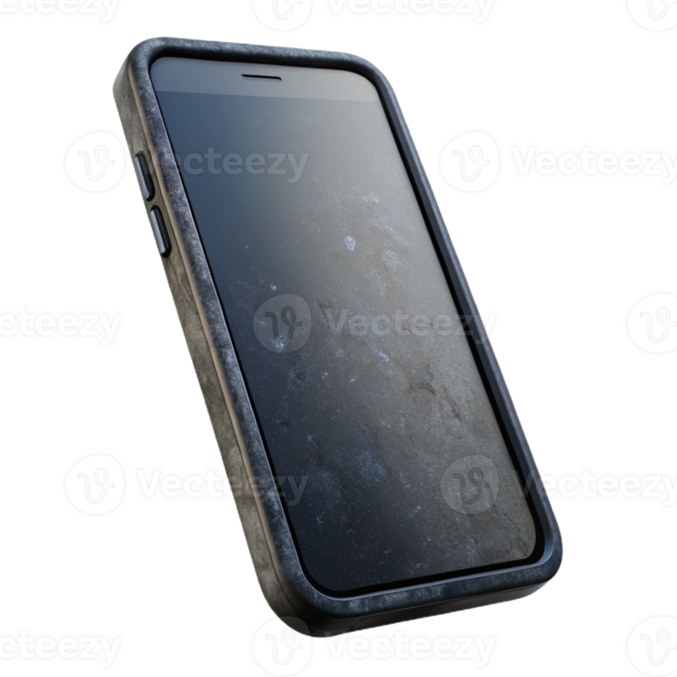 serene rustic Black Smartphone with Blank Screen Cutout Isolated 4K png