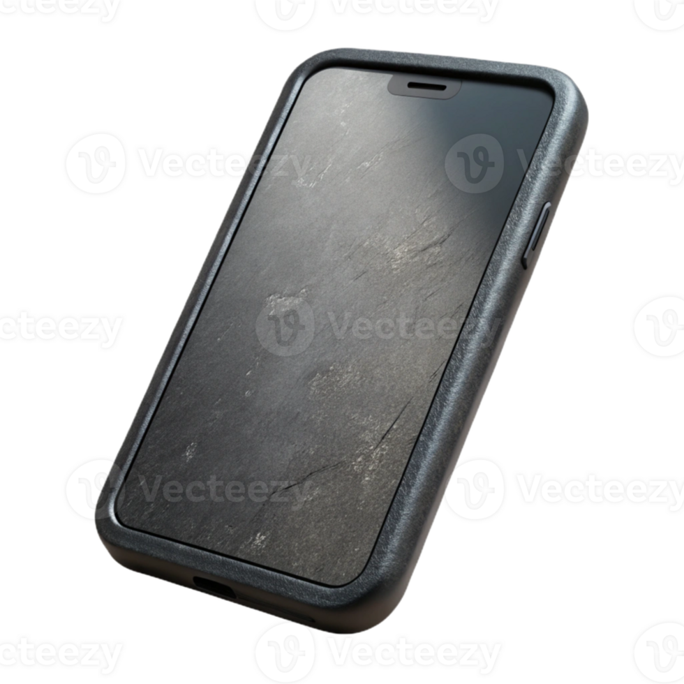 dramatic rustic Black Smartphone with Blank Screen Cutout Isolated professional png