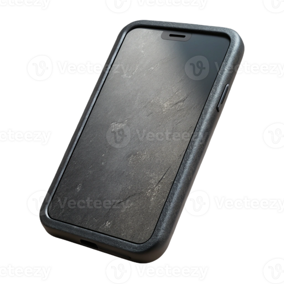 beautiful contemporary Black Smartphone with Blank Screen Cutout Isolated authentic png