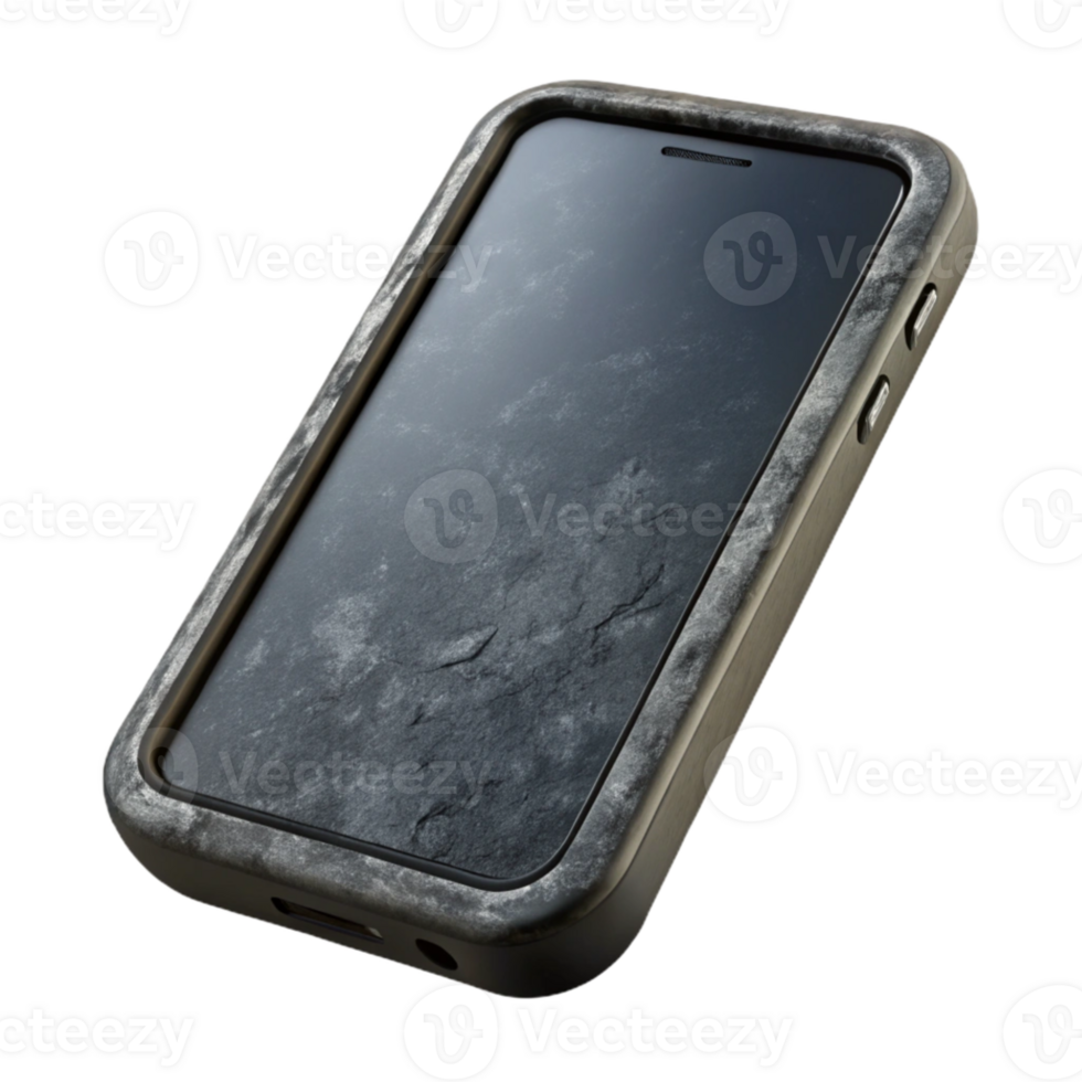 dramatic creative Black Smartphone with Blank Screen Cutout Isolated genuine png