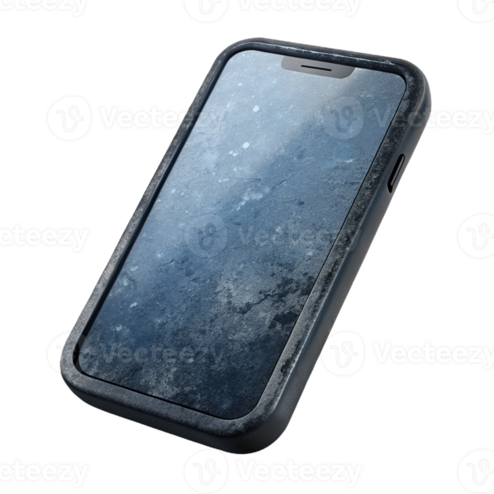 vibrant creative Black Smartphone with Blank Screen Cutout Isolated high quality png