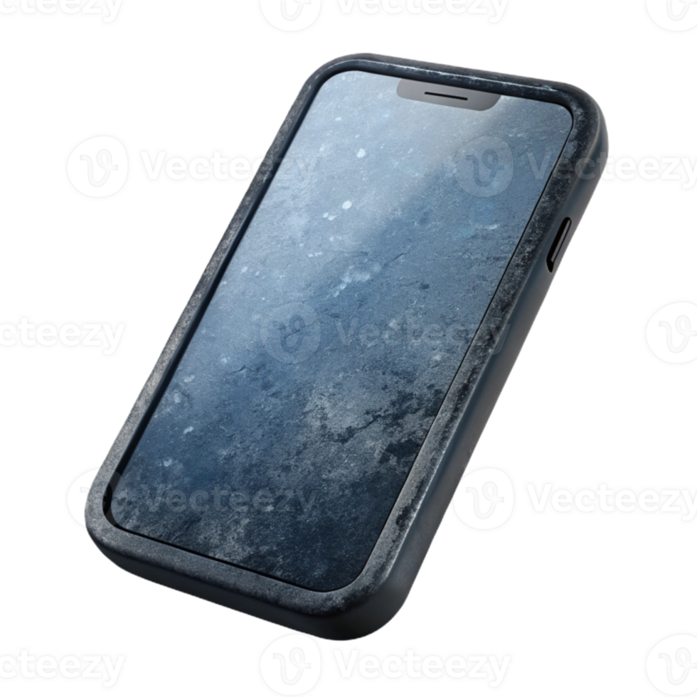 extraordinary vintage Black Smartphone with Blank Screen Cutout Isolated high quality png