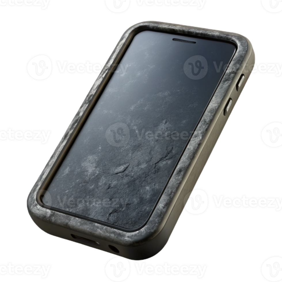 vibrant minimalist Black Smartphone with Blank Screen Cutout Isolated exclusive png