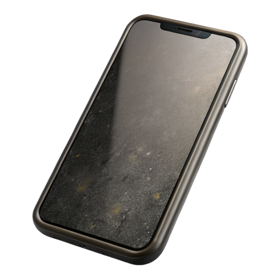 beautiful minimalist Black Smartphone with Blank Screen Cutout Isolated authentic png