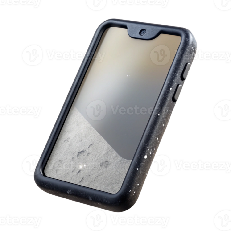 extraordinary abstract Black Smartphone with White Screen Cutout exclusive png