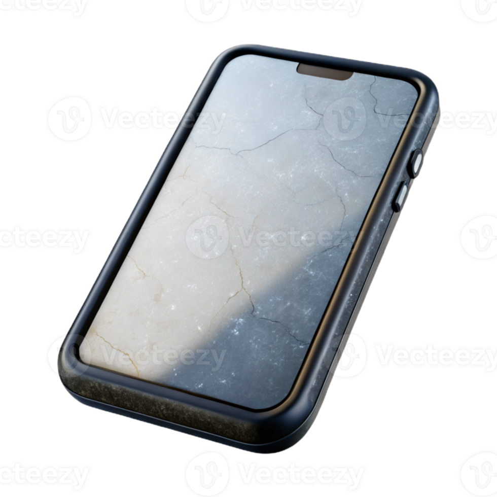 elegant contemporary Black Smartphone with White Screen Cutout high resolution png
