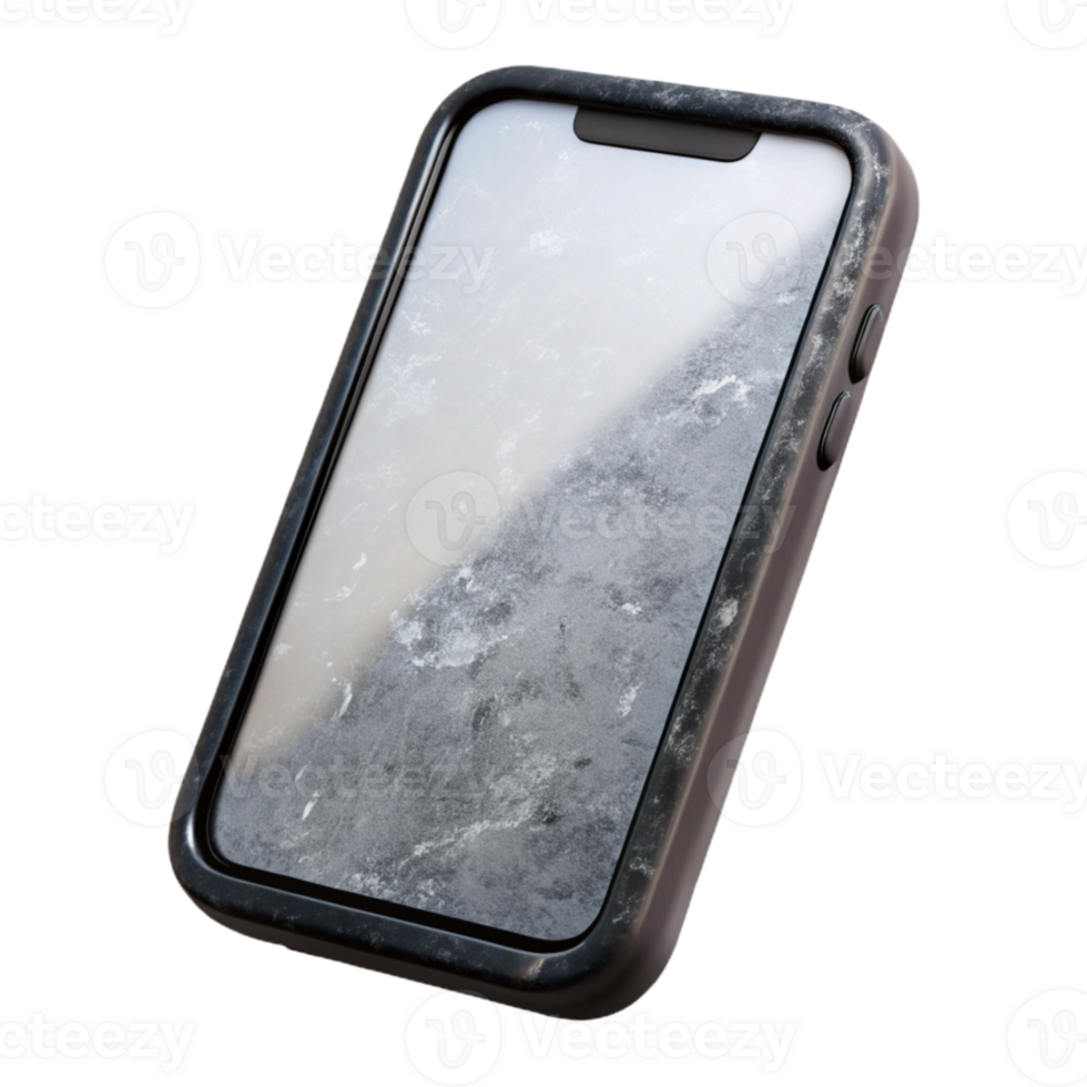 impressive creative Black Smartphone with White Screen Cutout authentic png