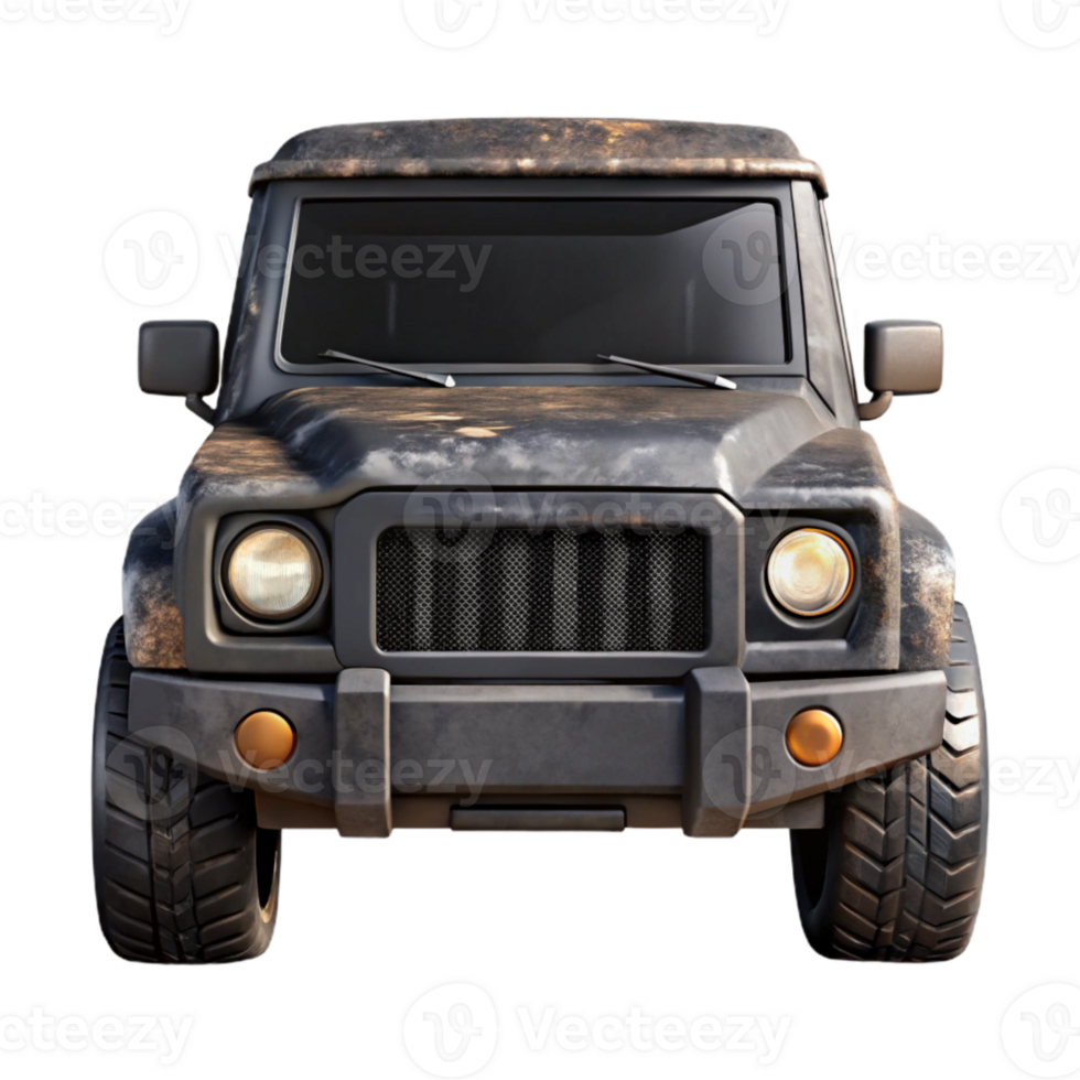 stunning contemporary Black Suv Front View Isolated detailed png