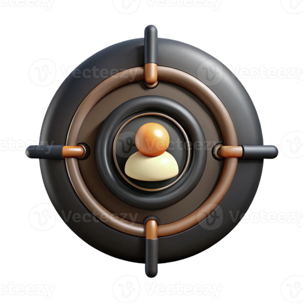 wonderful artistic Black Target Icon with Marketing Campaign Goal Cutout high quality png