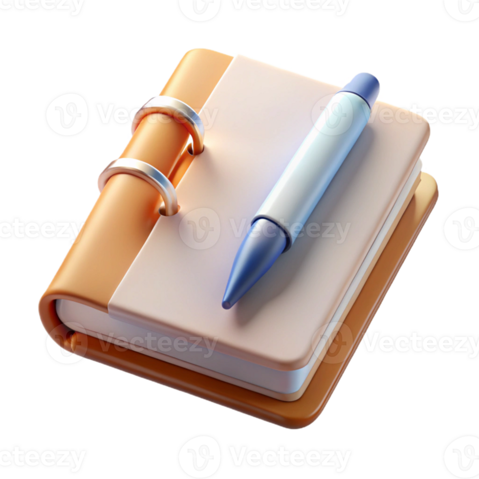 dramatic contemporary Blank Notebook and Pen Isolated on Transparent Background authentic png