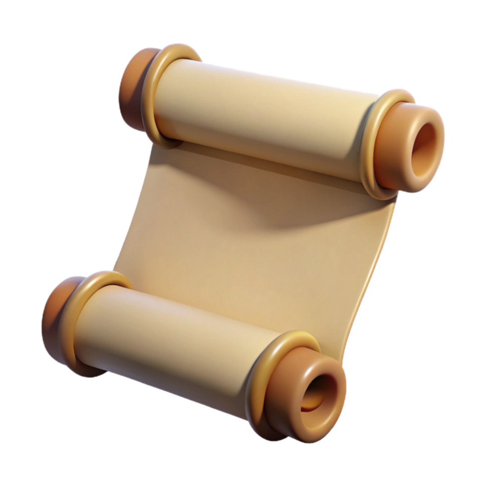 vibrant abstract Blank Scroll Parchment Texture Transparent Background detailed png
