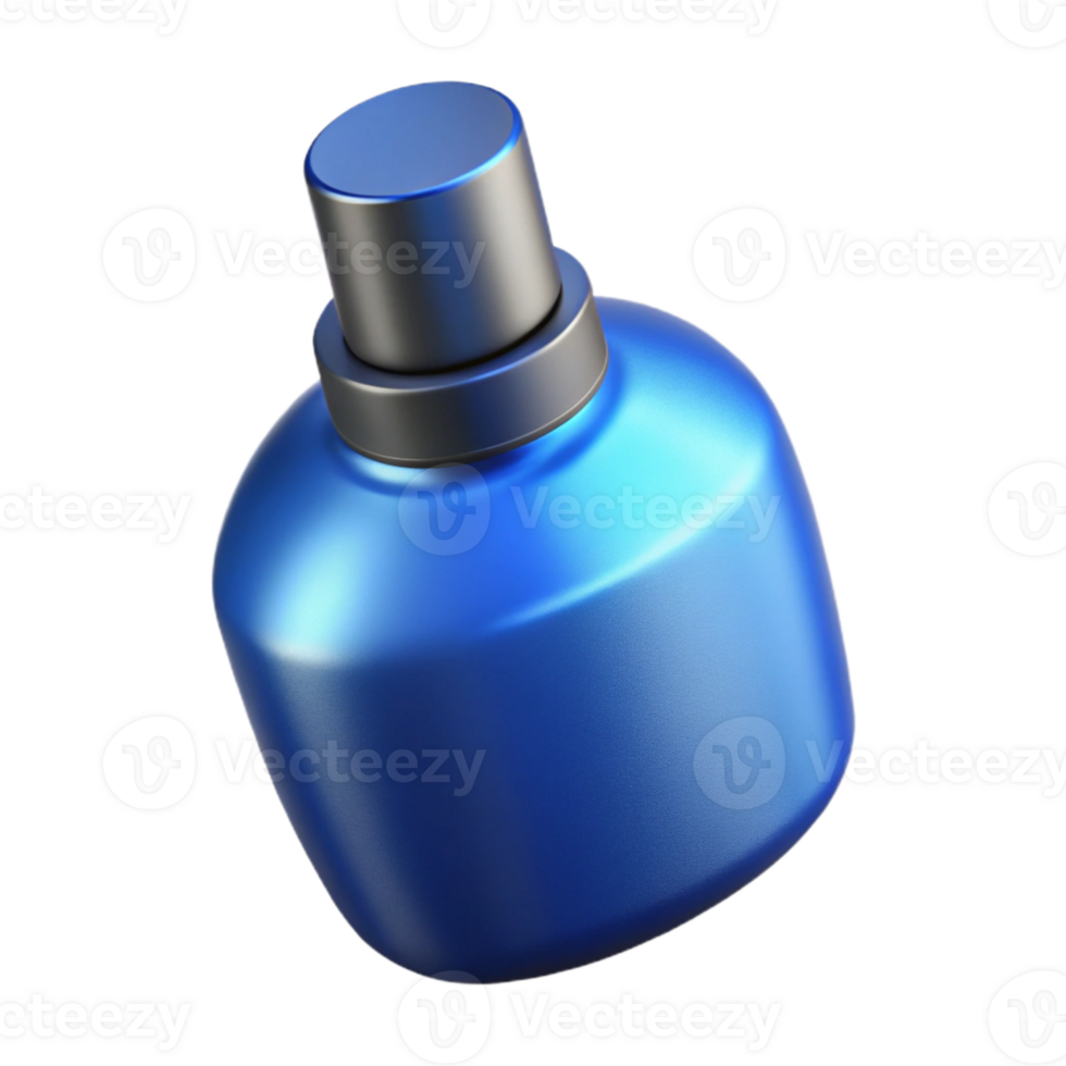 wonderful contemporary Blue Aftershave Bottle with Cap Isolated detailed png