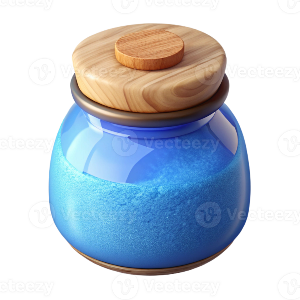 dramatic contemporary Blue Bath Salts Jar with Wooden Lid Cutout exclusive png