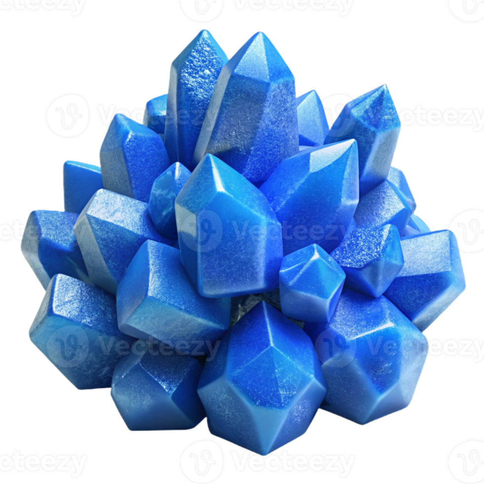 elegant classic Blue Bath Salts Crystals Pile Isolated Element 4K png