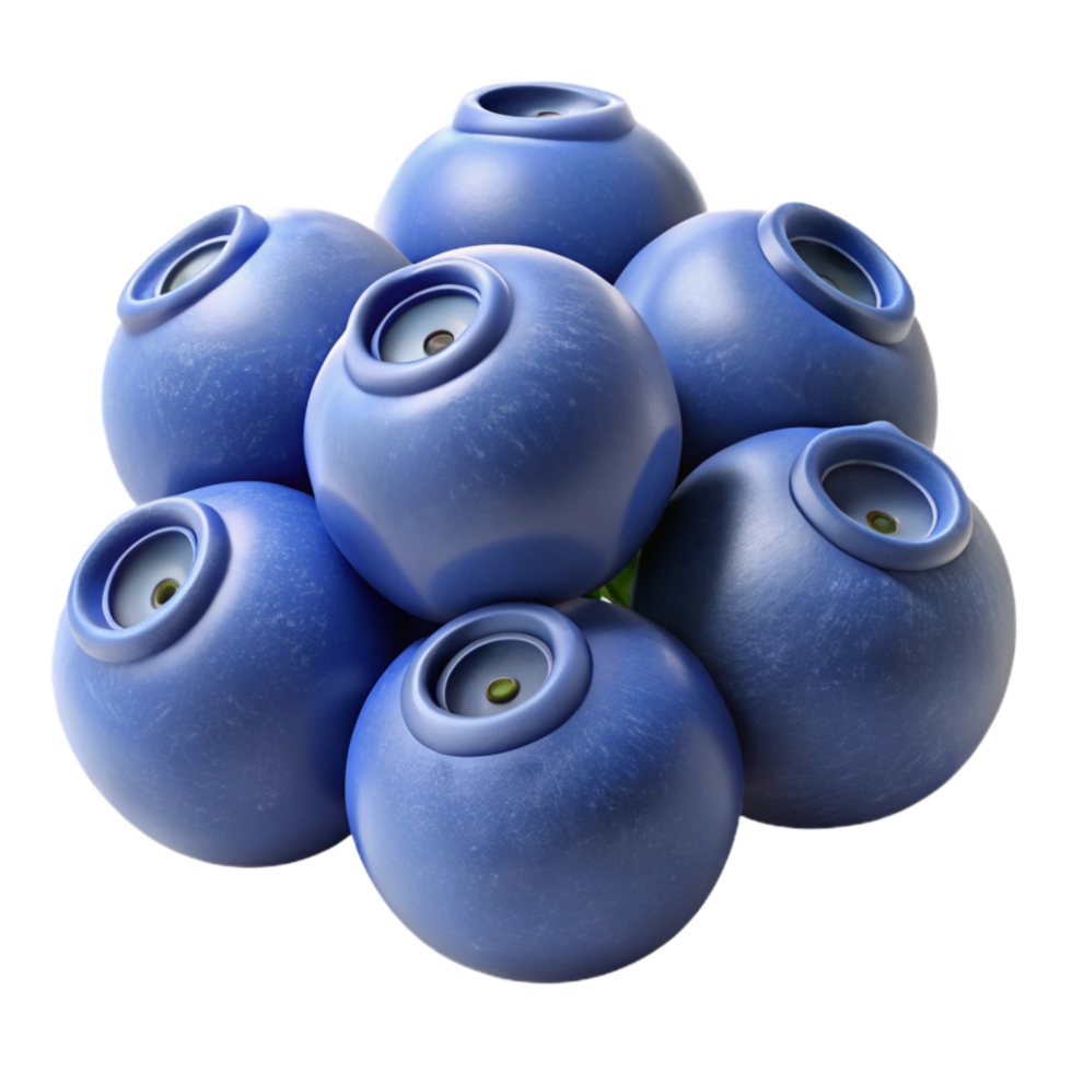 dramatic modern Blueberry Cluster Cutout with Transparent Background 4K png