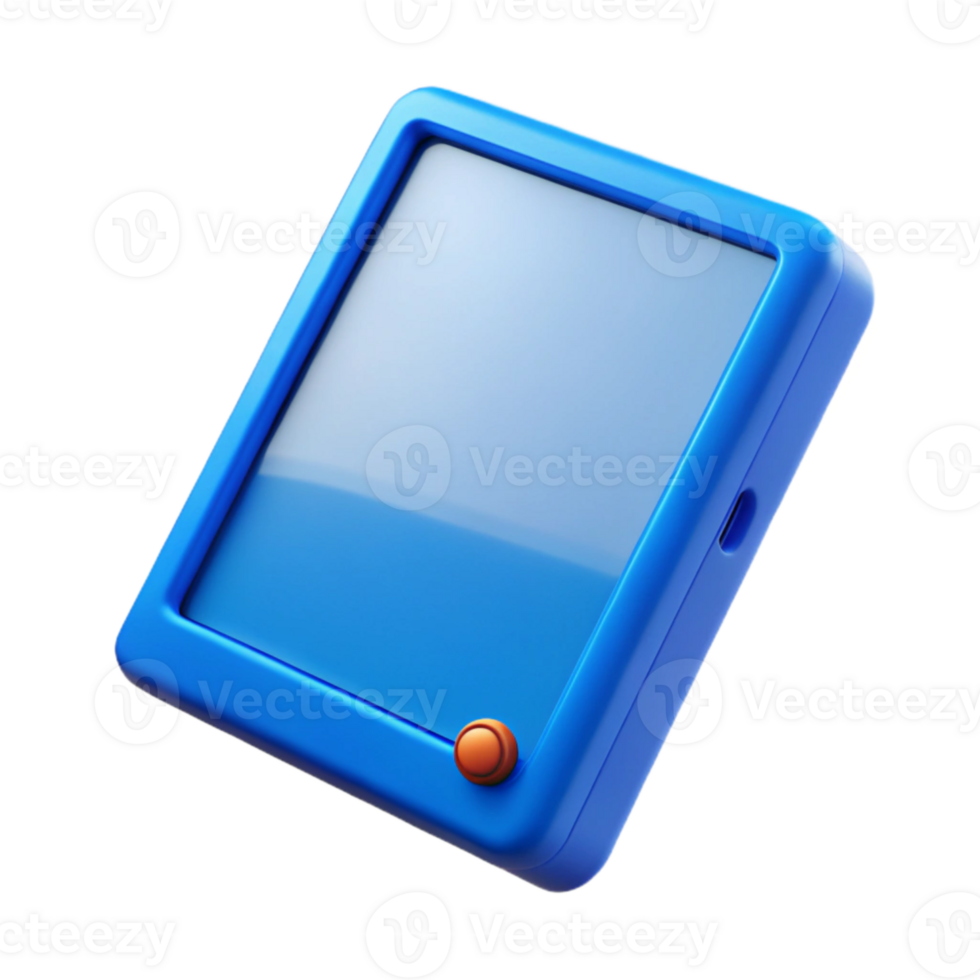 impressive classic Blue Digital Tablet Side View Cutout Element high quality png
