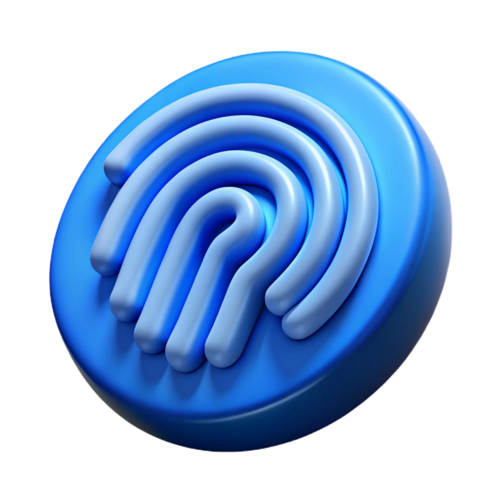 magnificent traditional Blue Fingerprint Security Identification Isolated detailed png
