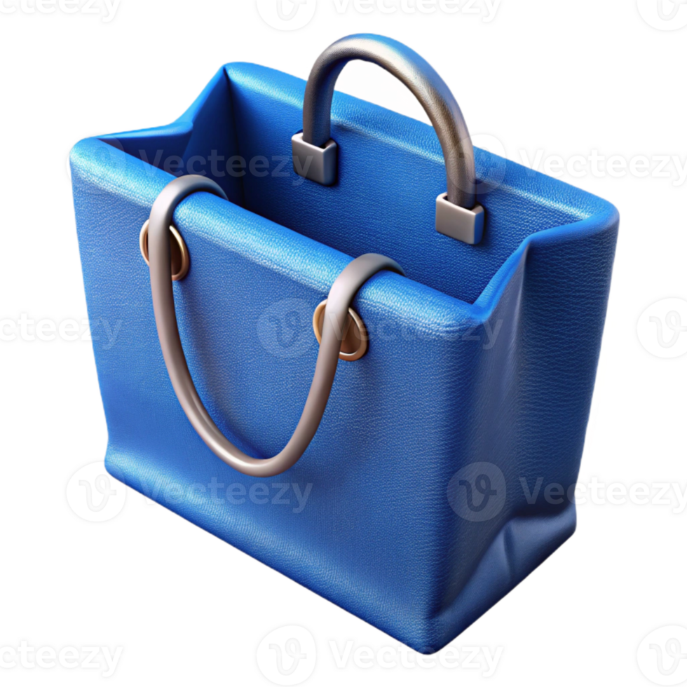 magnificent vintage Blue Fabric Shopping Bag with Handles Isolated exclusive png