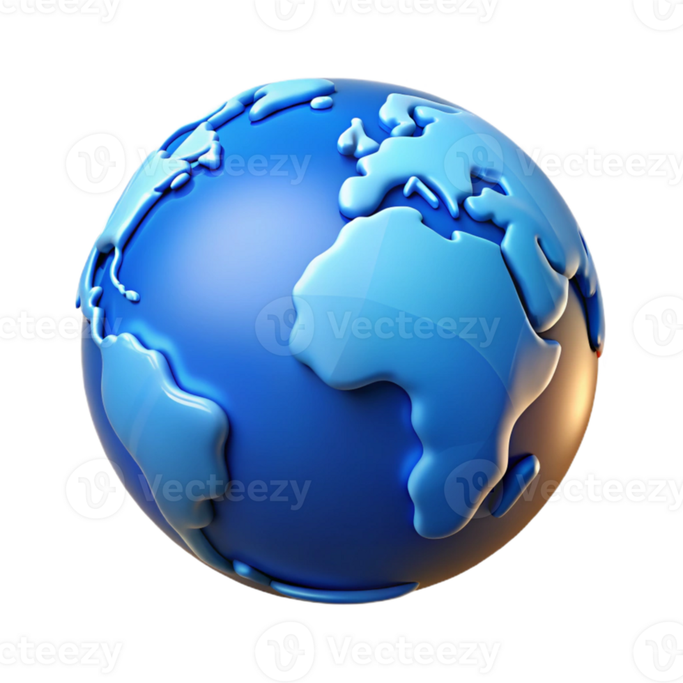 beautiful classic Blue Globe Rotating Earth View Cutout Element high quality png