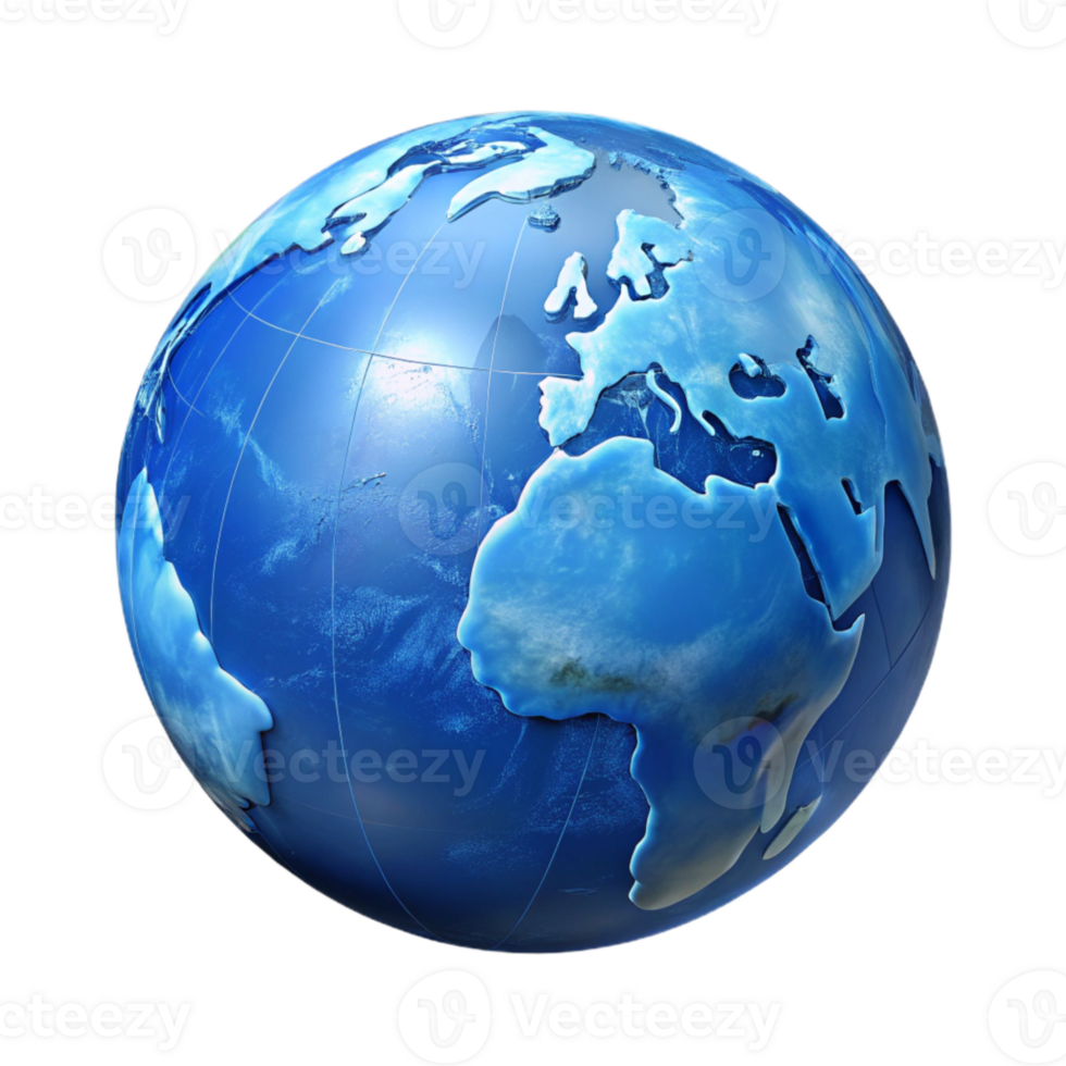 elegant rustic Blue Globe Angled View Transparent Background authentic png