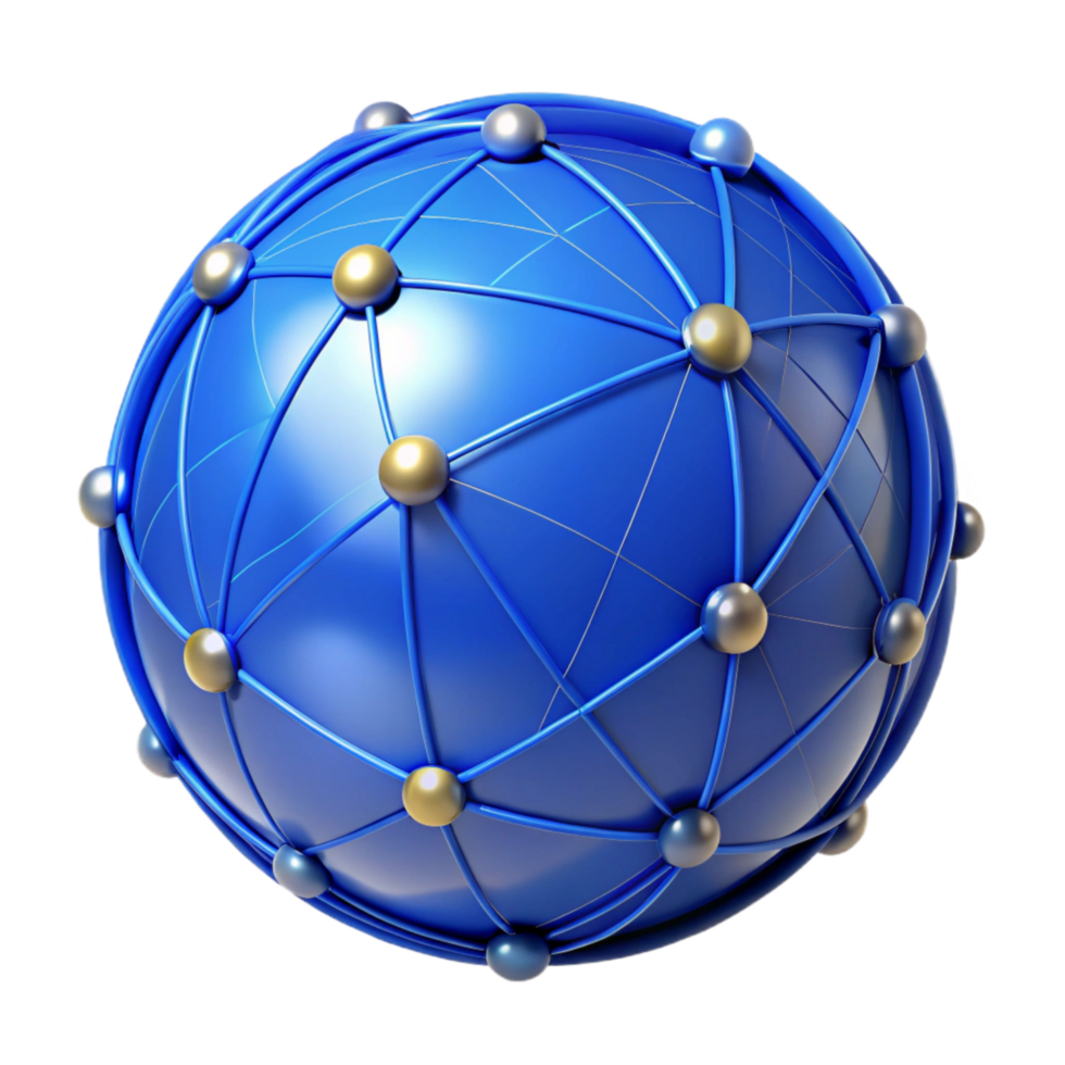impressive rustic Blue Globe with Network Connections Isolated high quality png