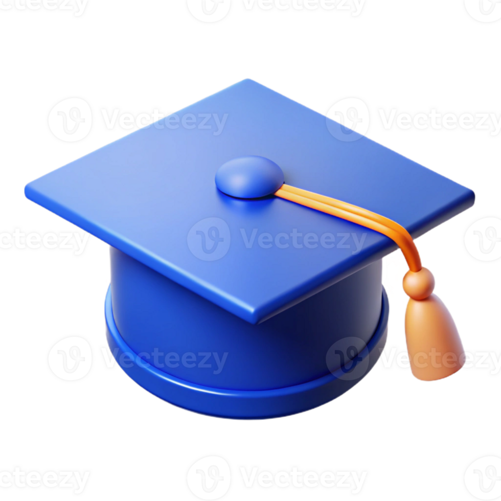 stunning contemporary Blue Graduation Cap with Tassel Transparent Background authentic png