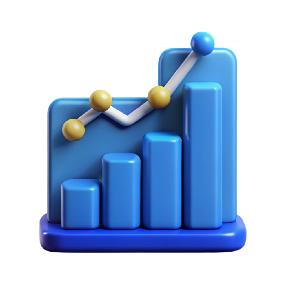 magnificent contemporary Blue Graph Icon with Business Growth Statistics Isolated high resolution png