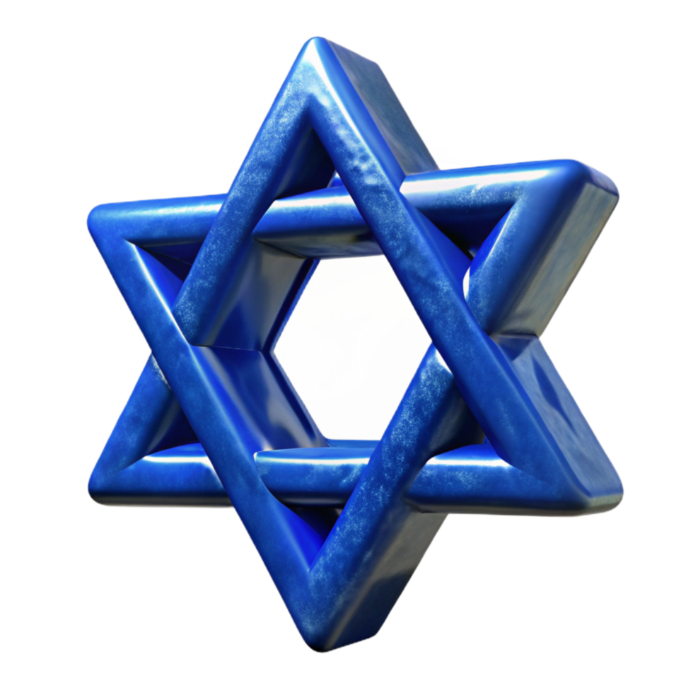 elegant rustic Blue Hanukkah Star of David Cutout Transparent Background authentic png