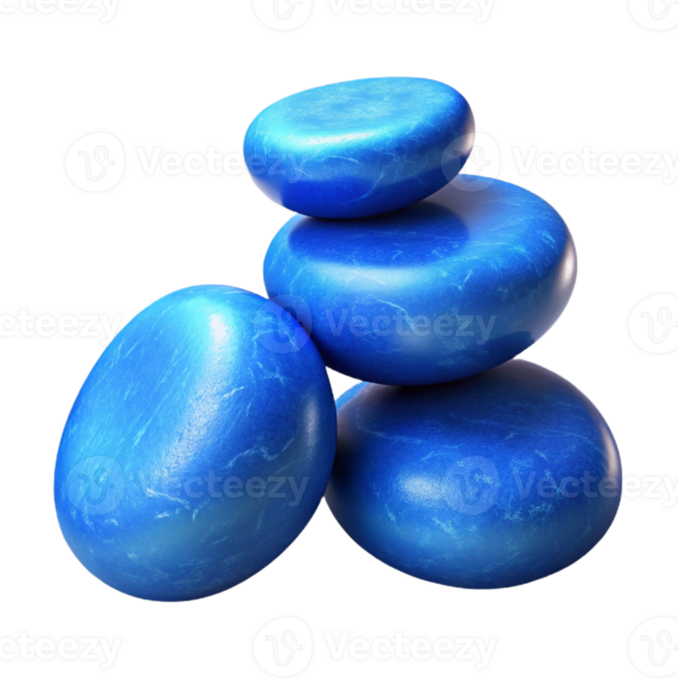 beautiful modern Blue Meditation Stones Isolated on Transparent Background professional png