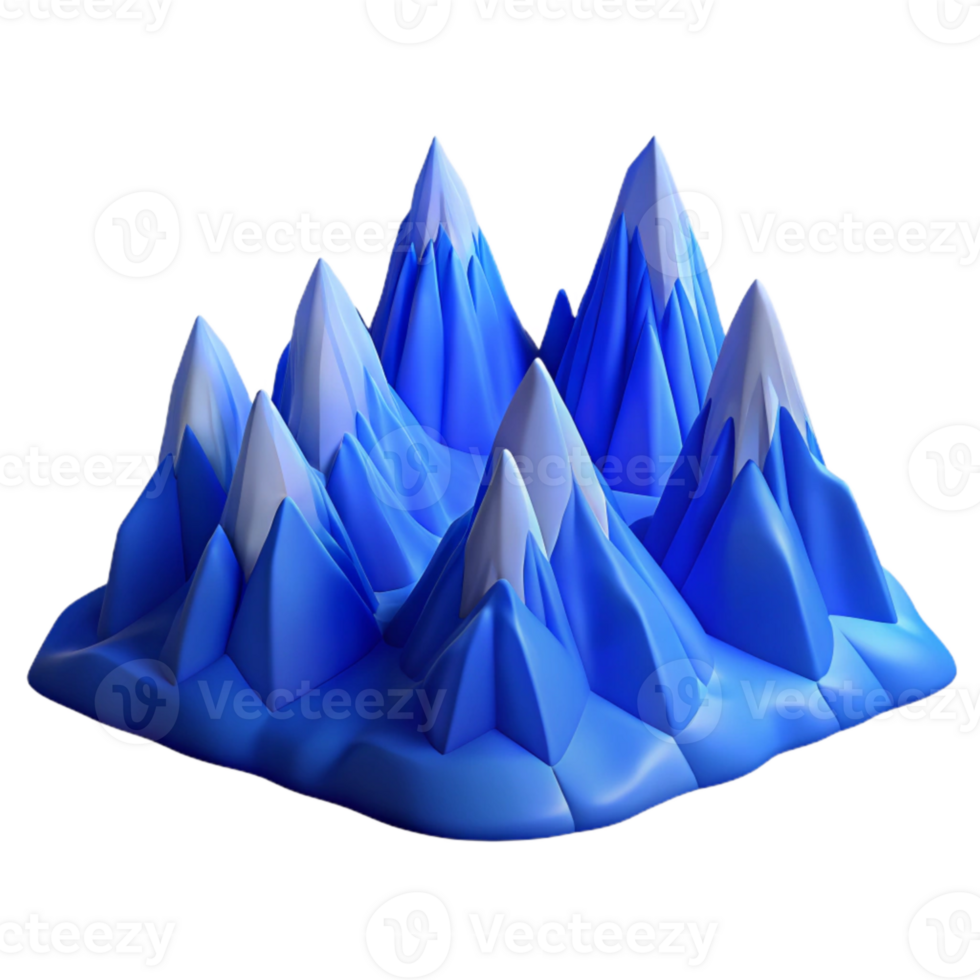 magnificent rustic Blue Mountain Range Panoramic View Isolated Element professional png