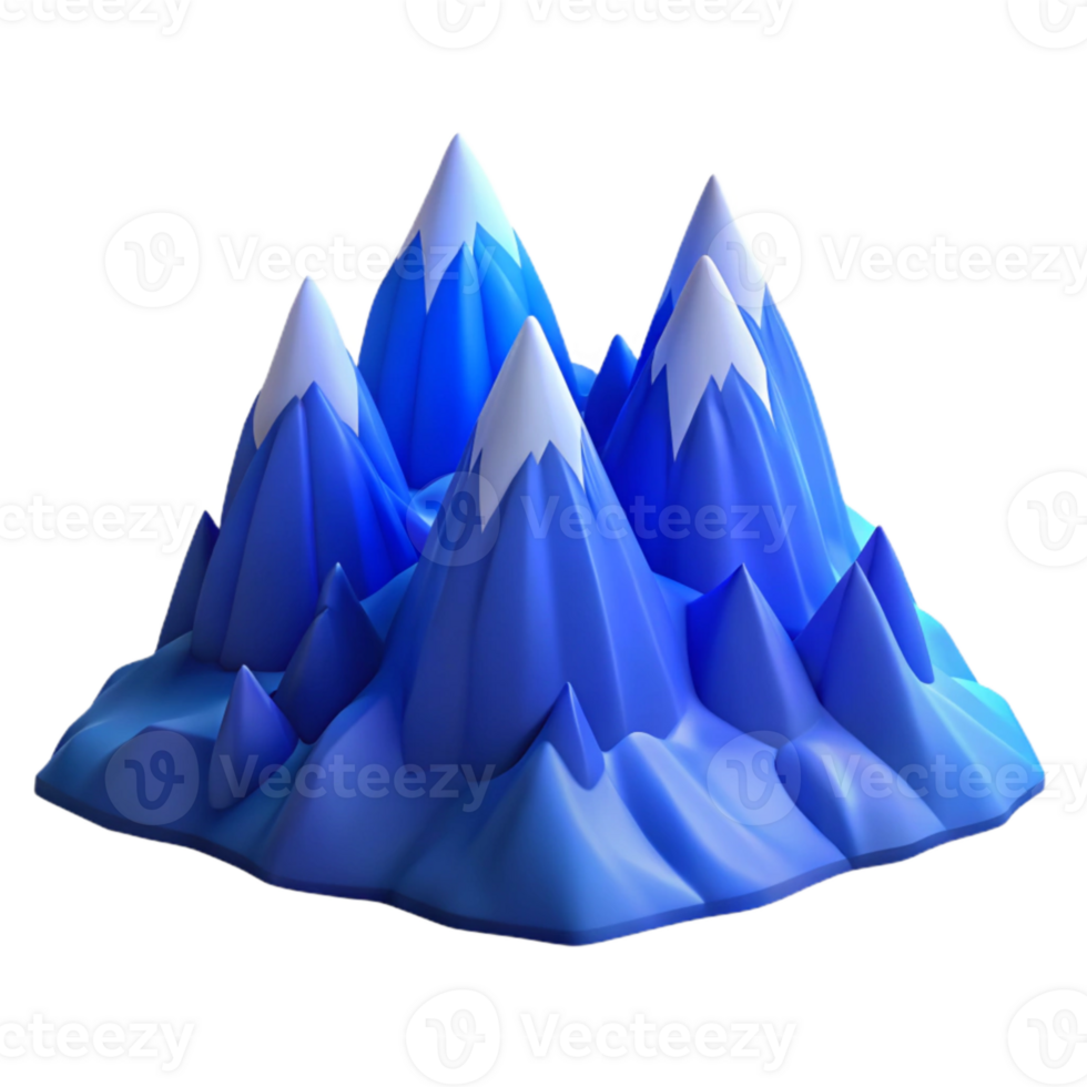 elegant classic Blue Mountain Range Panoramic View Isolated Element high resolution png