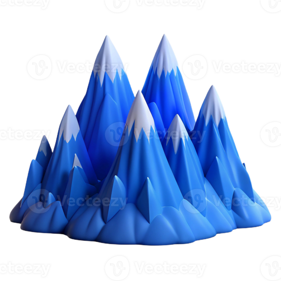 magnificent creative Blue Mountain Range Panoramic View Isolated Element high quality png