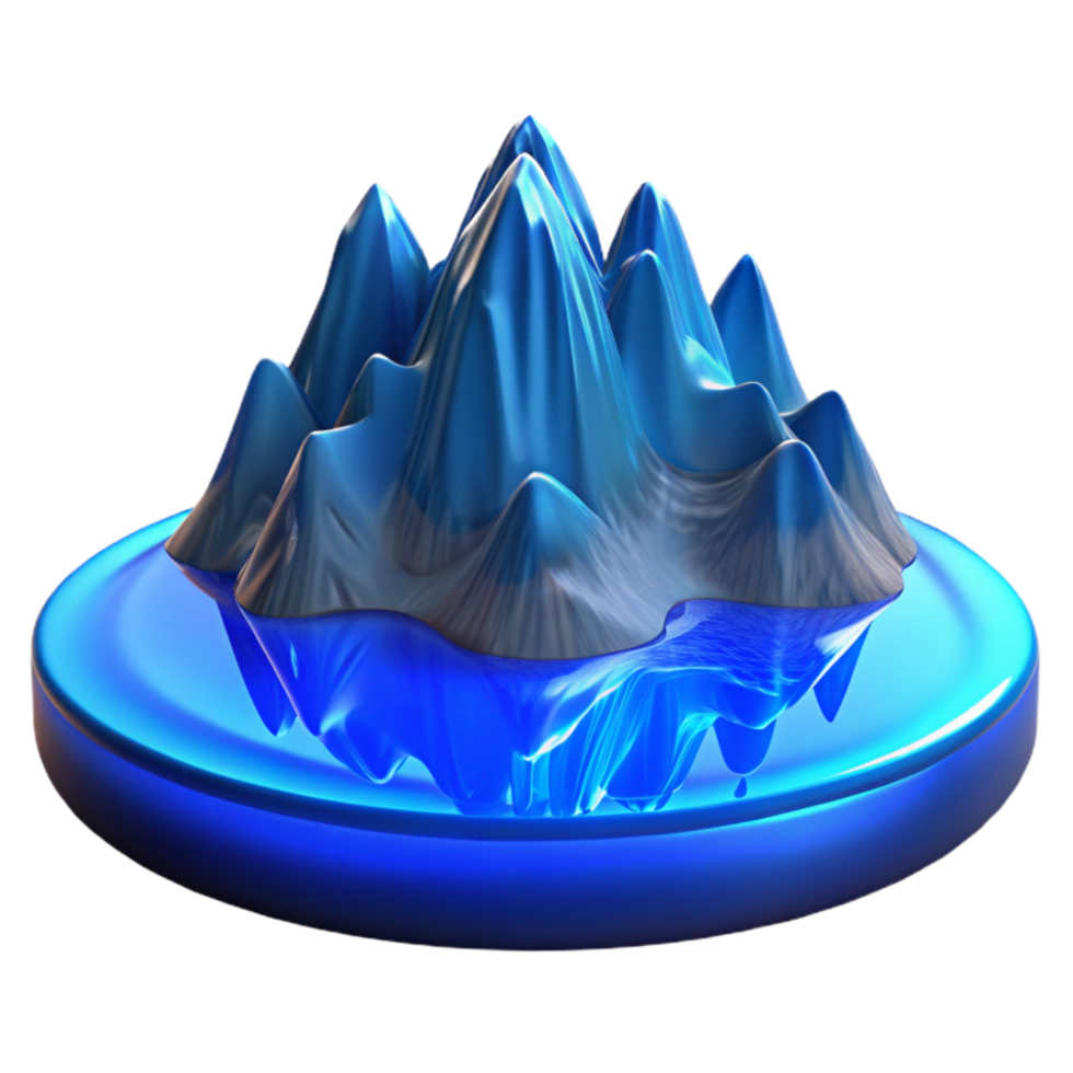 vibrant abstract Blue Mountain Reflection in Lake Transparent Background premium png