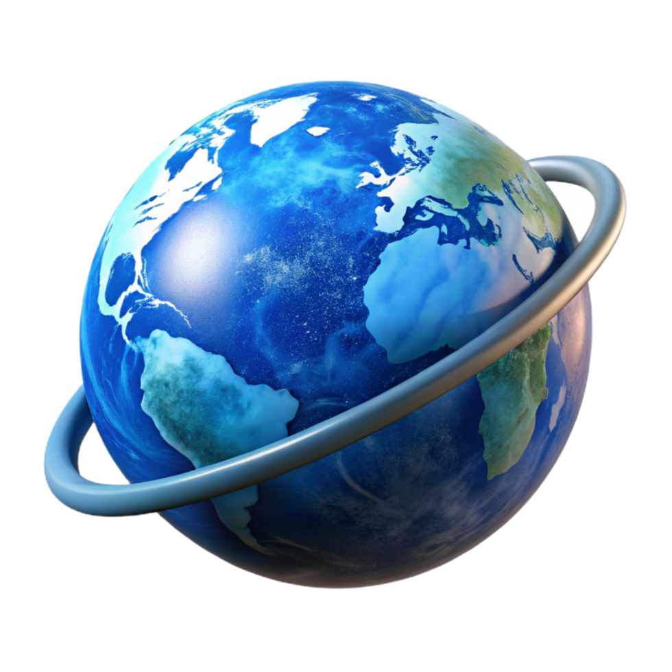 magnificent vintage Blue Planet Earth Rotating Space View Isolated high quality png