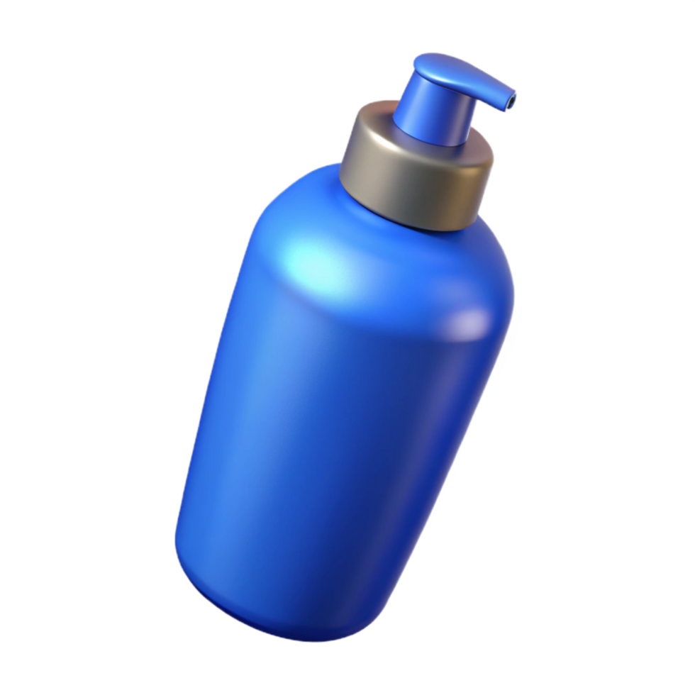 magnificent abstract Blue Shampoo Bottle Front View Isolated Cutout detailed png