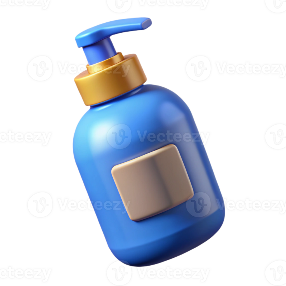 beautiful contemporary Blue Shower Gel Bottle with Label Transparent original png