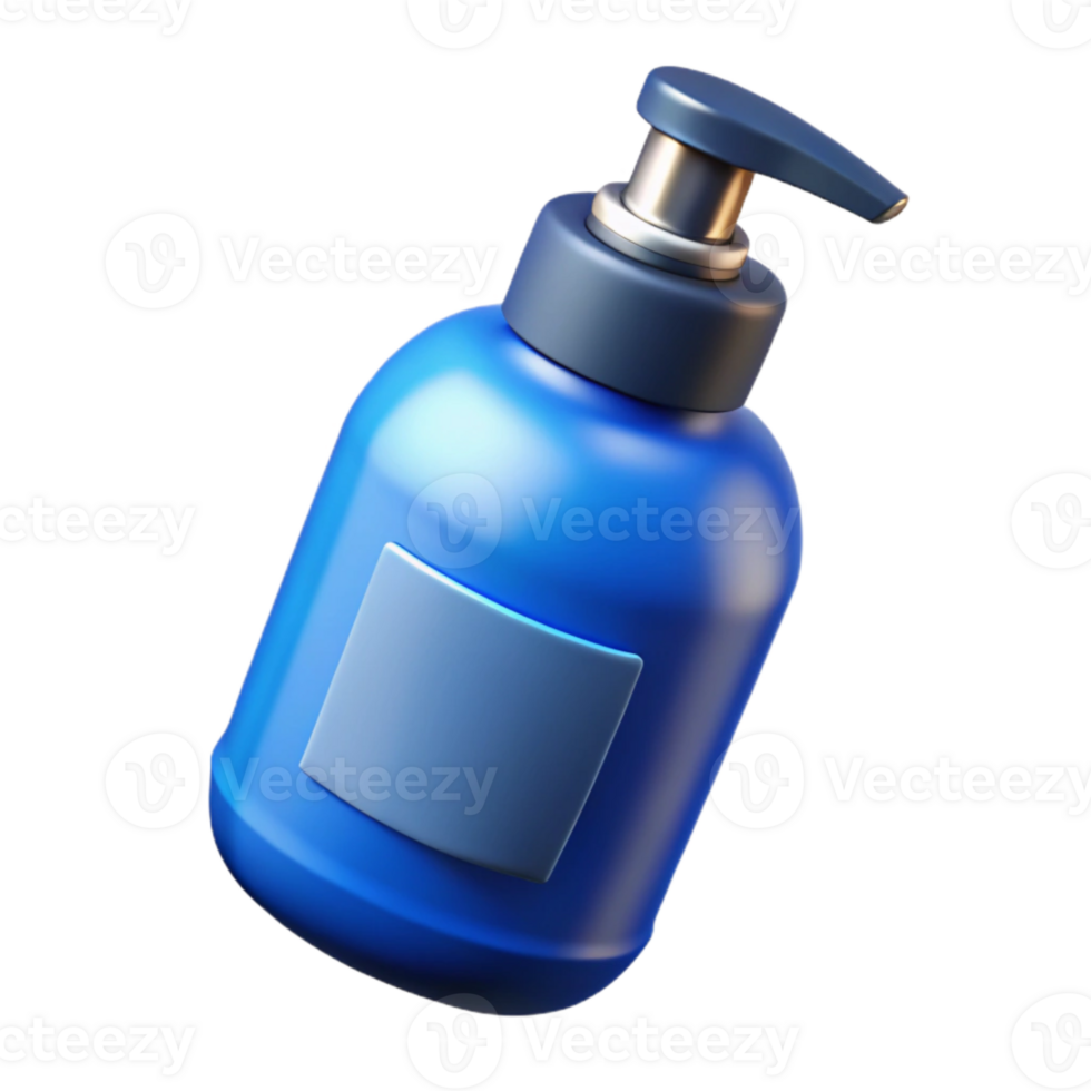 wonderful traditional Blue Shower Gel Bottle with Label Transparent high resolution png