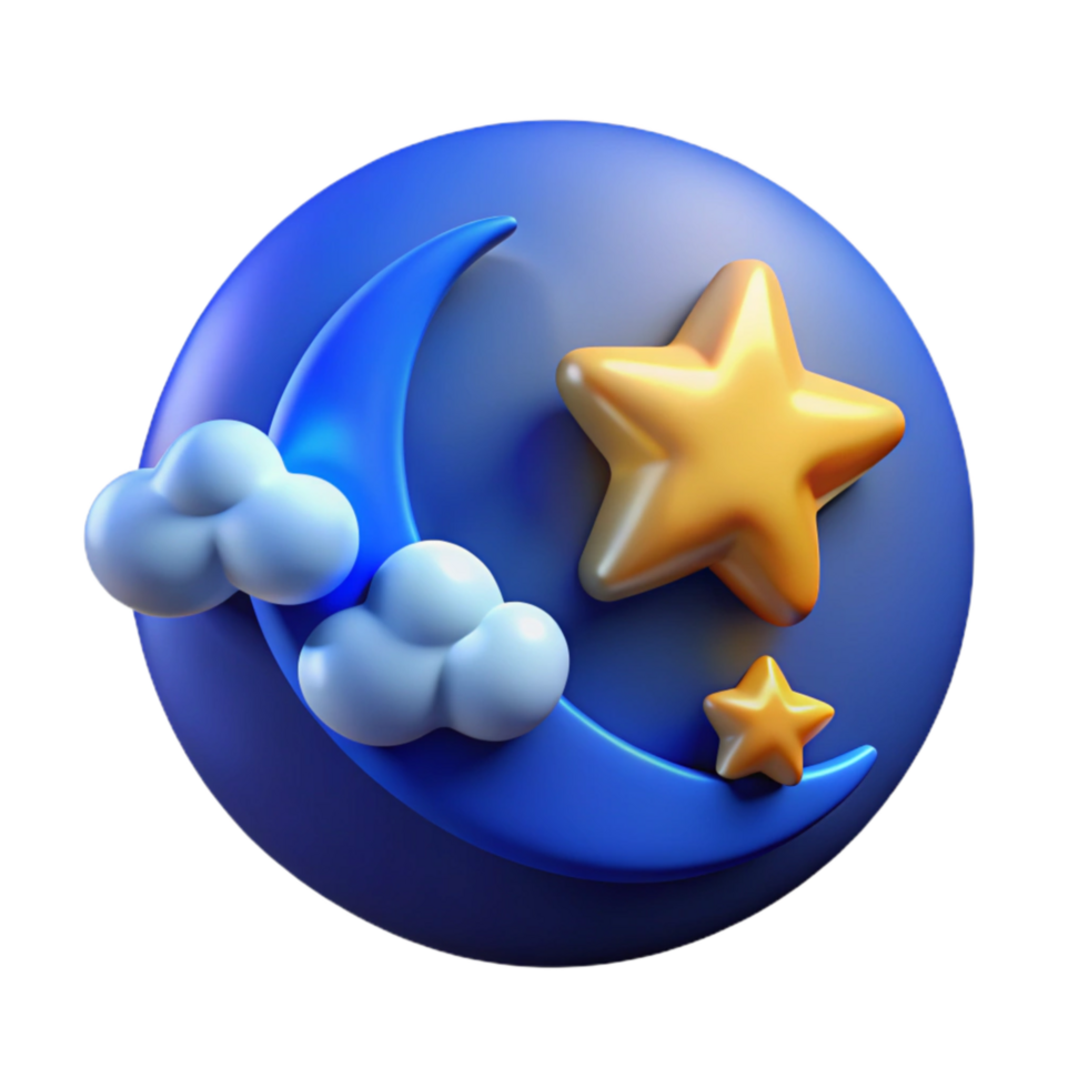 beautiful artistic Blue Sky Night Stars Visible Cutout Element 4K png