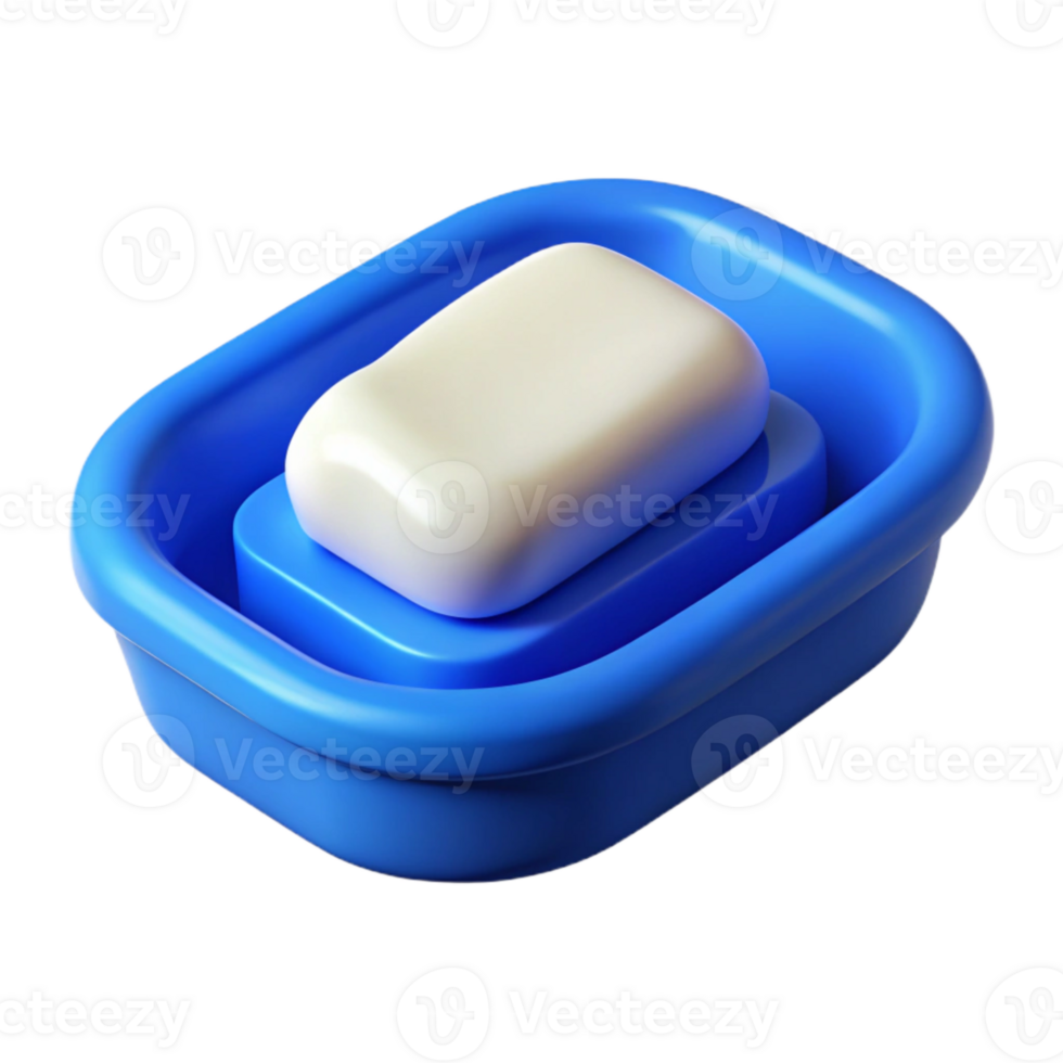 wonderful abstract Blue Soap Dish with Soap Bar Isolated premium png