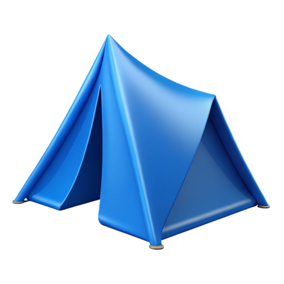 extraordinary abstract Blue Tent Silhouette Side View with Transparent Background high resolution png