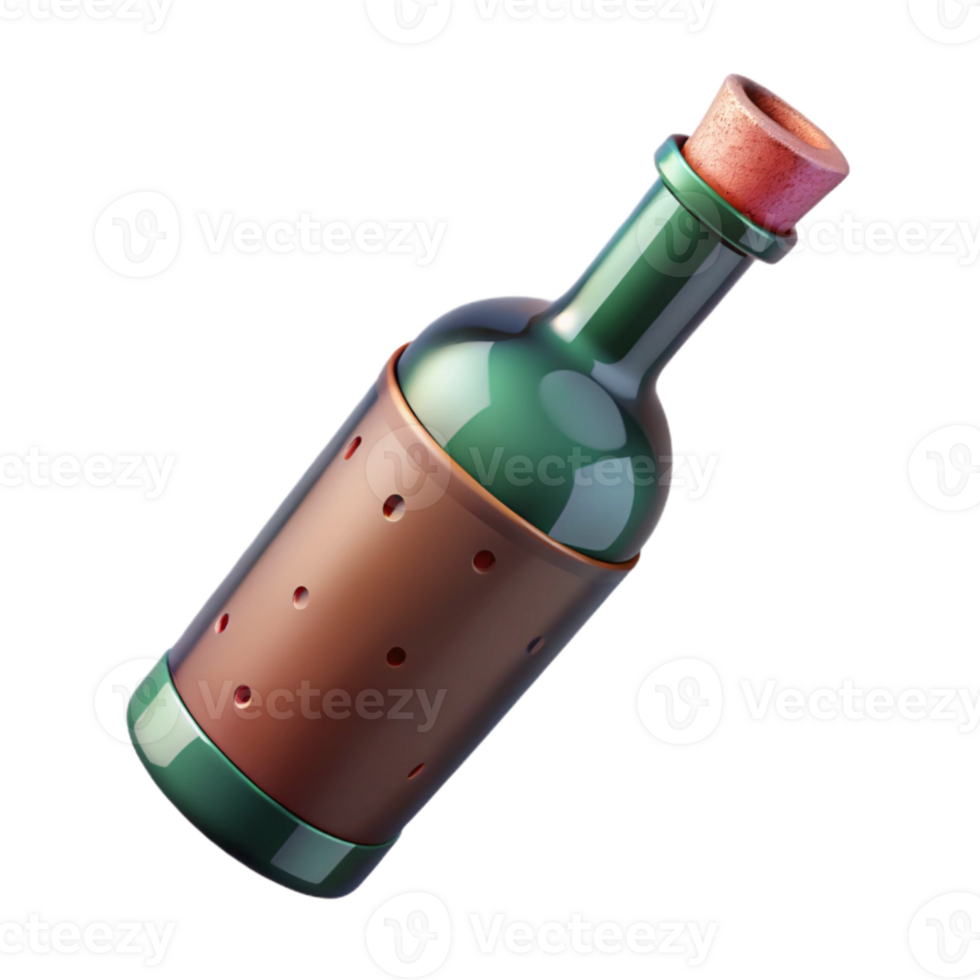 beautiful classic Bottle of Wine Cutout with Cork high quality png