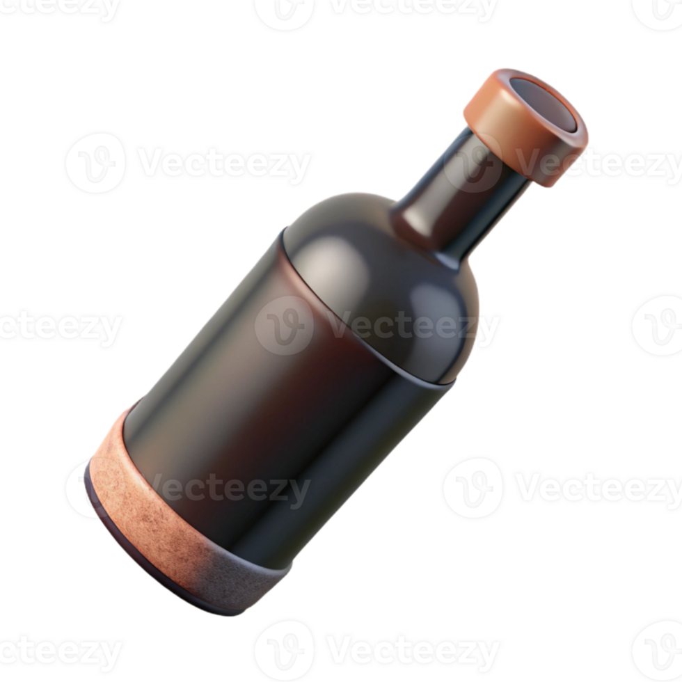 elegant creative Bottle of Wine Cutout with Cork high resolution png