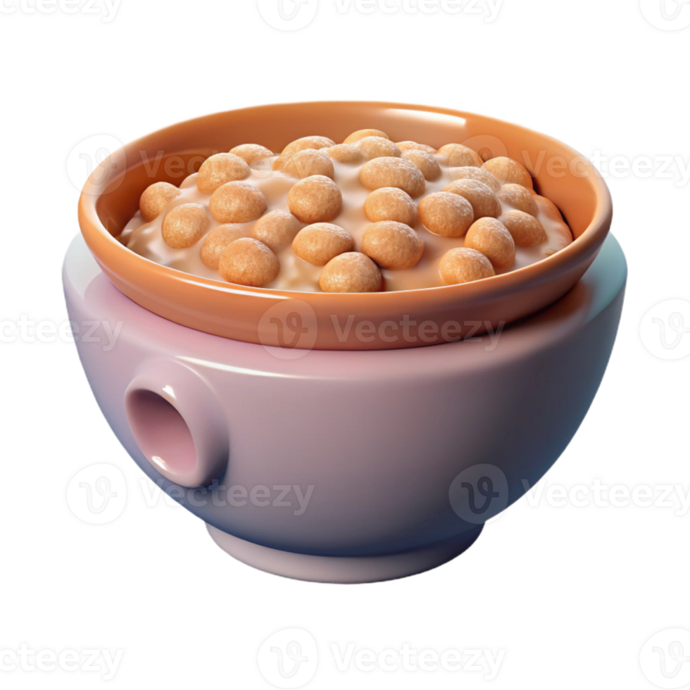 serene abstract Bowl of Cereal Cutout Transparent Background detailed png