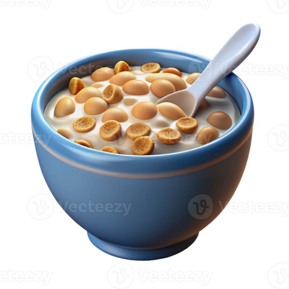 impressive artistic Bowl of Cereal with Milk Cutout 4K png
