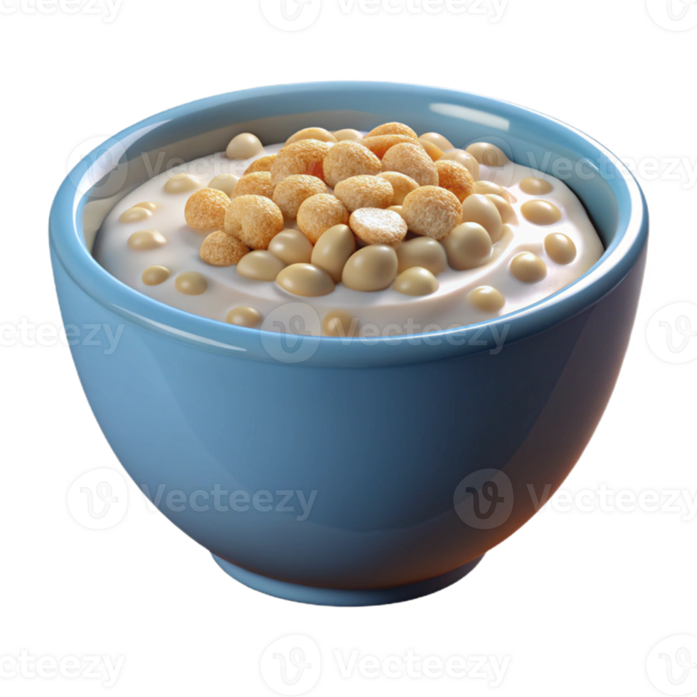 vibrant minimalist Bowl of Cereal with Milk Cutout authentic png